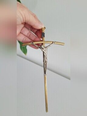 Brass crucifix with a pewter Jesus